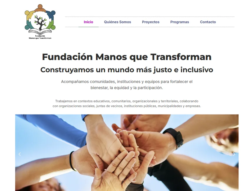 Sitio web de Fundación Manos que Transforman desarrollado por WebyPunto
